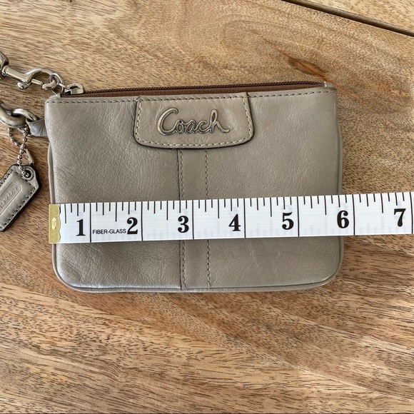 Coach wristlet metallic silver
